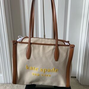 Kate Spade Cream and Brown Tote Bag